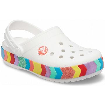 Crocs Crocband™ Chevron Beaded Klumpa Lány Fehér | HU 1494SGLO